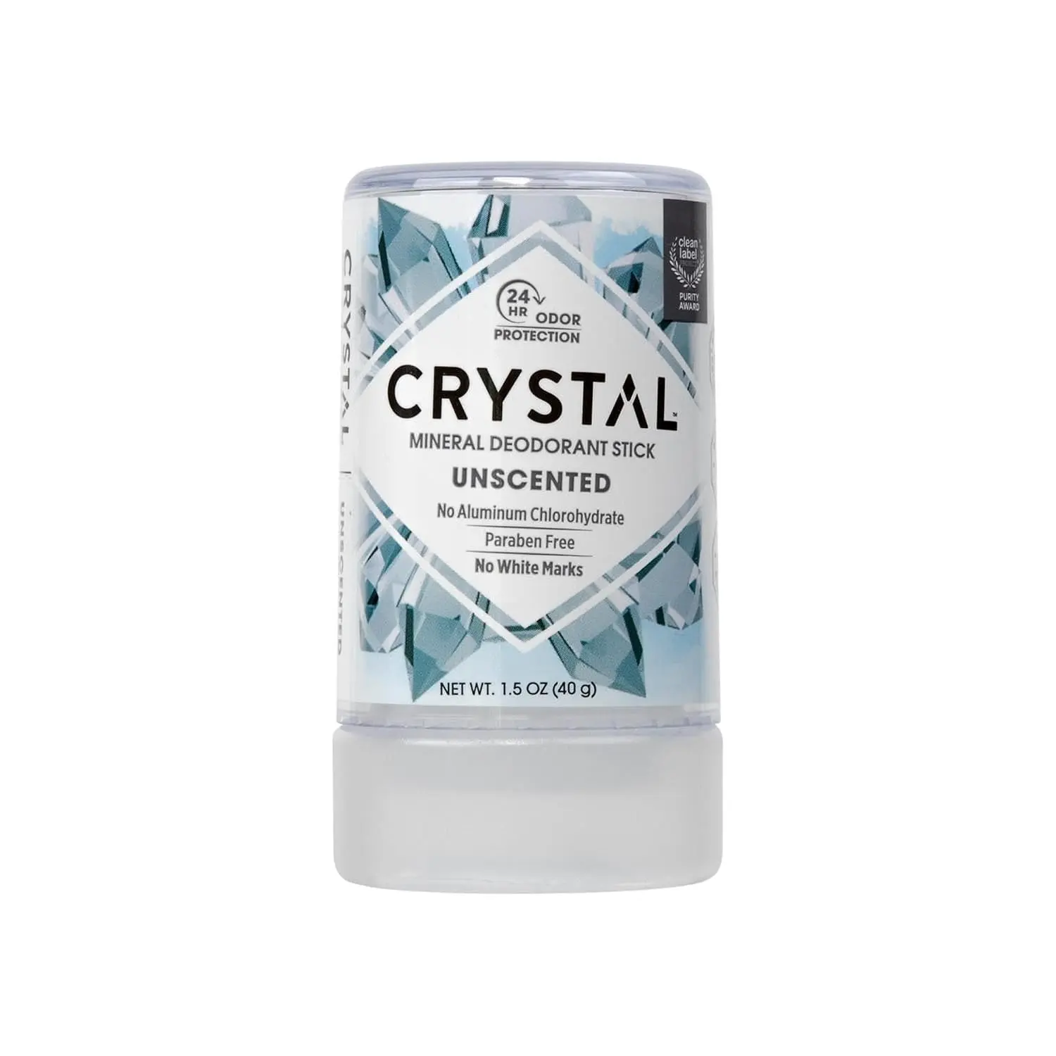 Natural Mineral Deodorant Stick - Travel Size 1.5 Ounce Aluminum Free Unscented Body Odor Protection, Miniature Crystal Alum Deodorant
