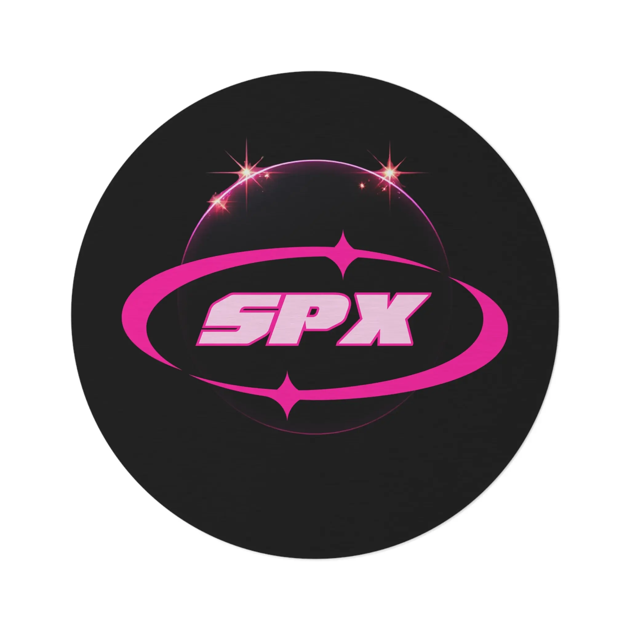 SPX Logo Round Rug – Retro Pink Space Emblem Floor Mat