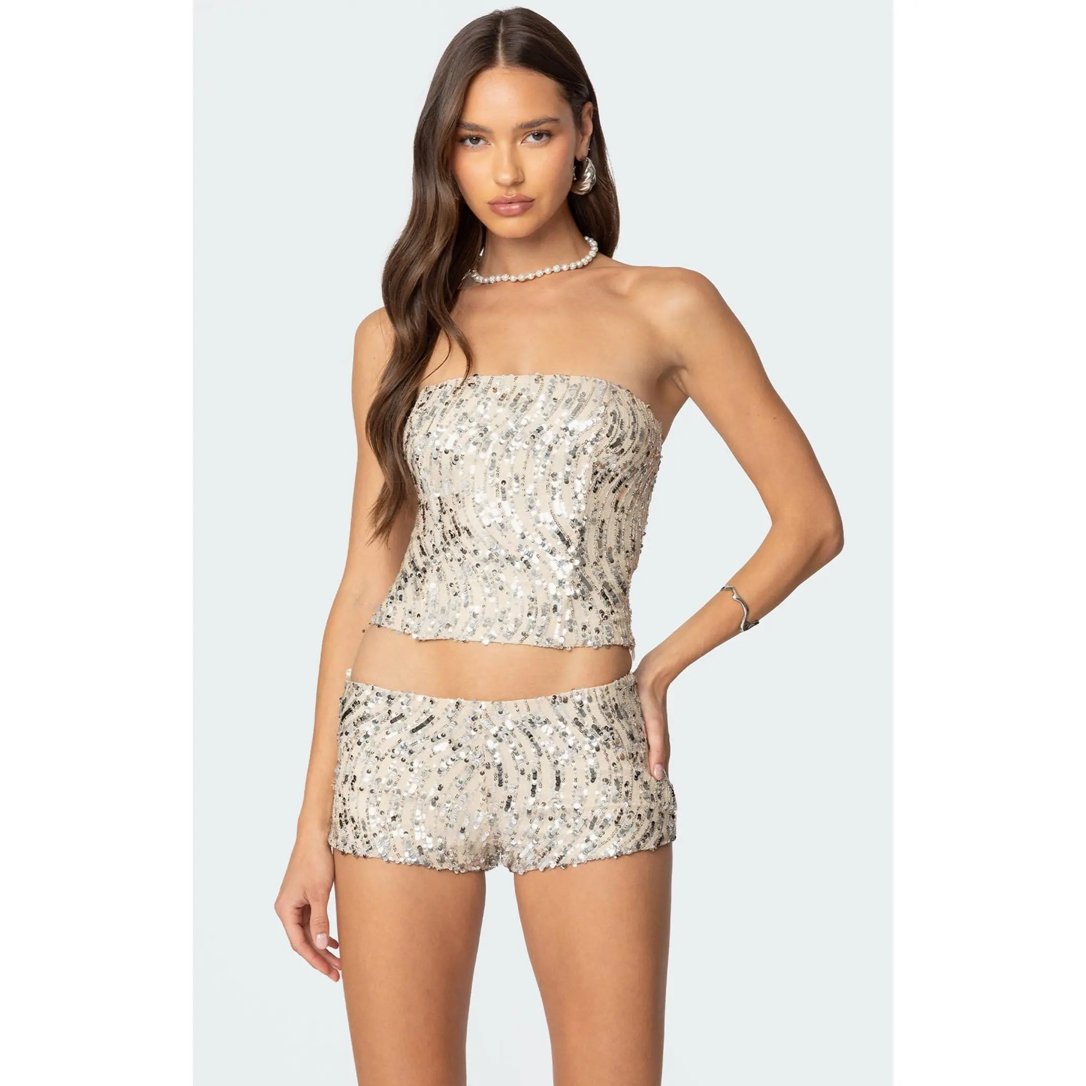 Edikted Women's Wavy Baby Sequin Corset