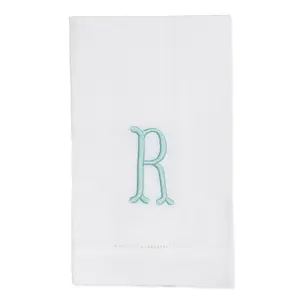 Embroidered Napkins with Fishtail Single Letter Monogram