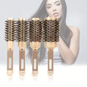 Round Comb Set, 4 Counts/set Hair Styling Comb, Hair Salon Style Round Comb, Suitable for Multiple Scenes, Hair Care Tool