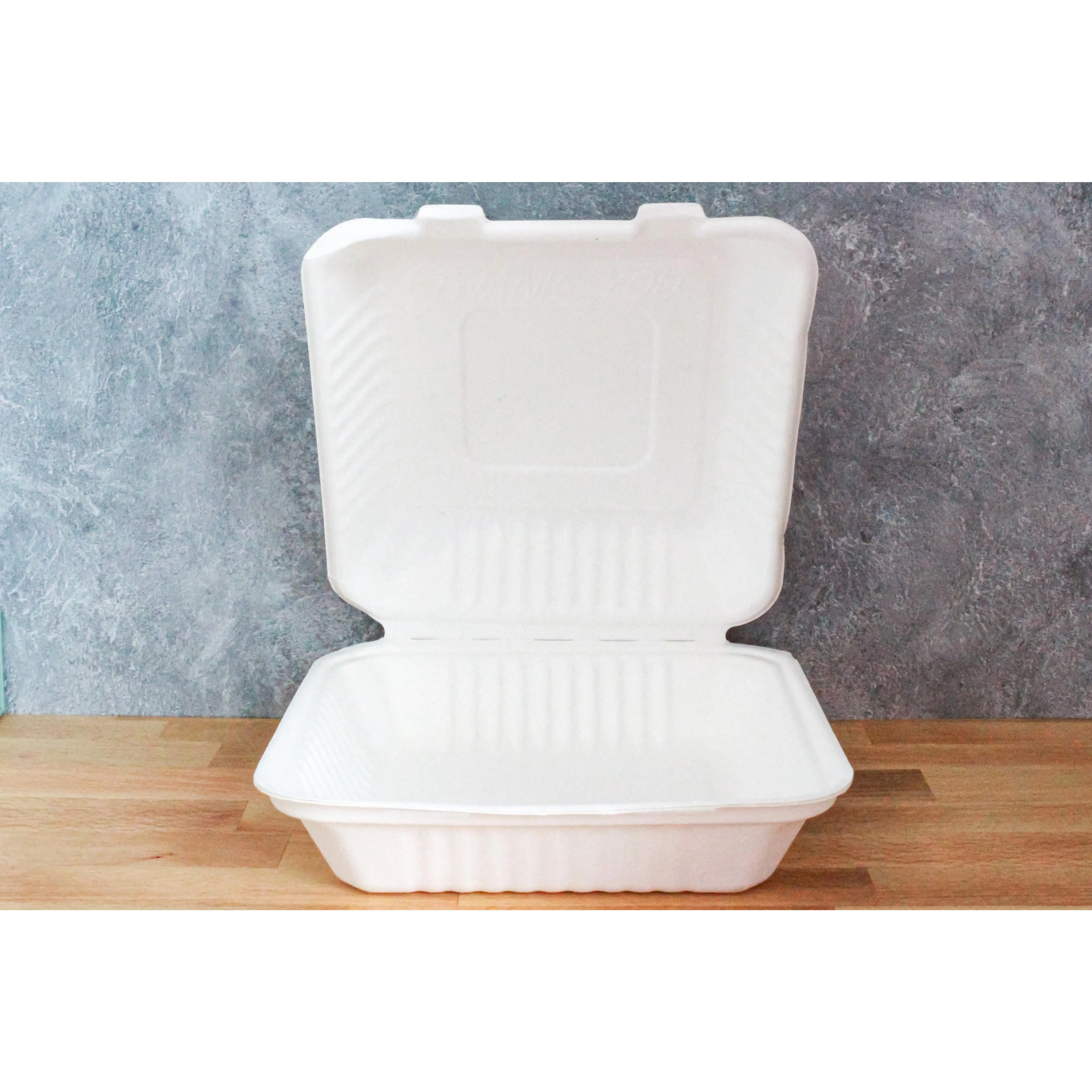 9" x 9" Molded Fiber Clamshell (200pcs) | Compostable | PFAS-Free