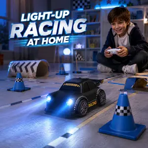 Remote control car for children aged 3+, smart remote-controlled toy car with drift mode, 360° stunt drifting, LED lights