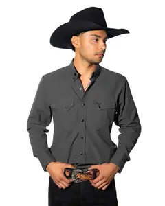 Charcoal Grey Button Down - Long Sleeve Shirt