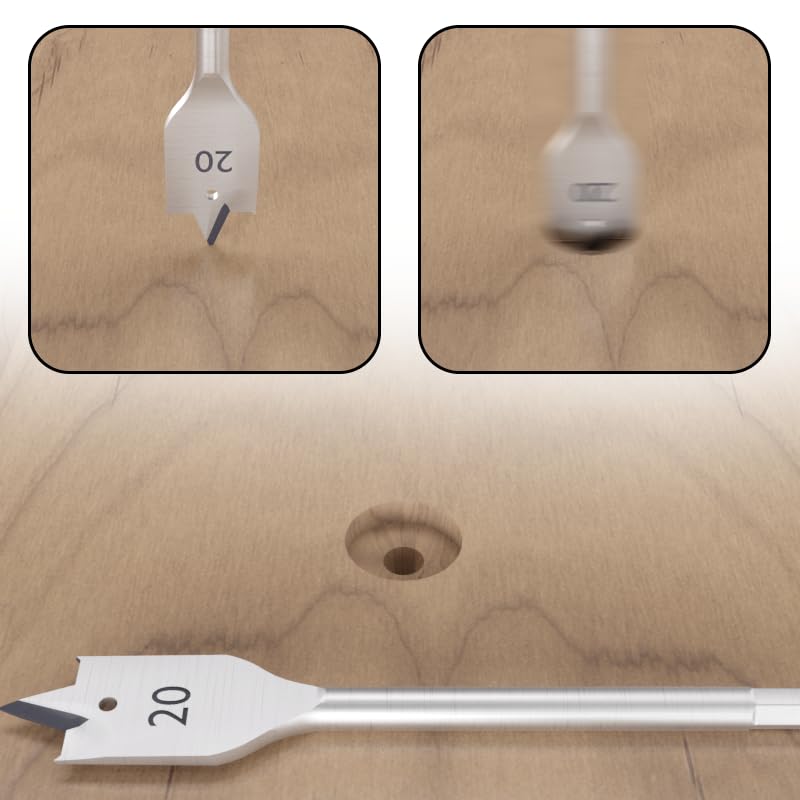 Spade Drill Bit Set Paddle Flat Bits, Hex Shank Quick Change Drill Bit Set for Woodworking, Flat Hole Cutter, Wood Drill Bit, 6pcs