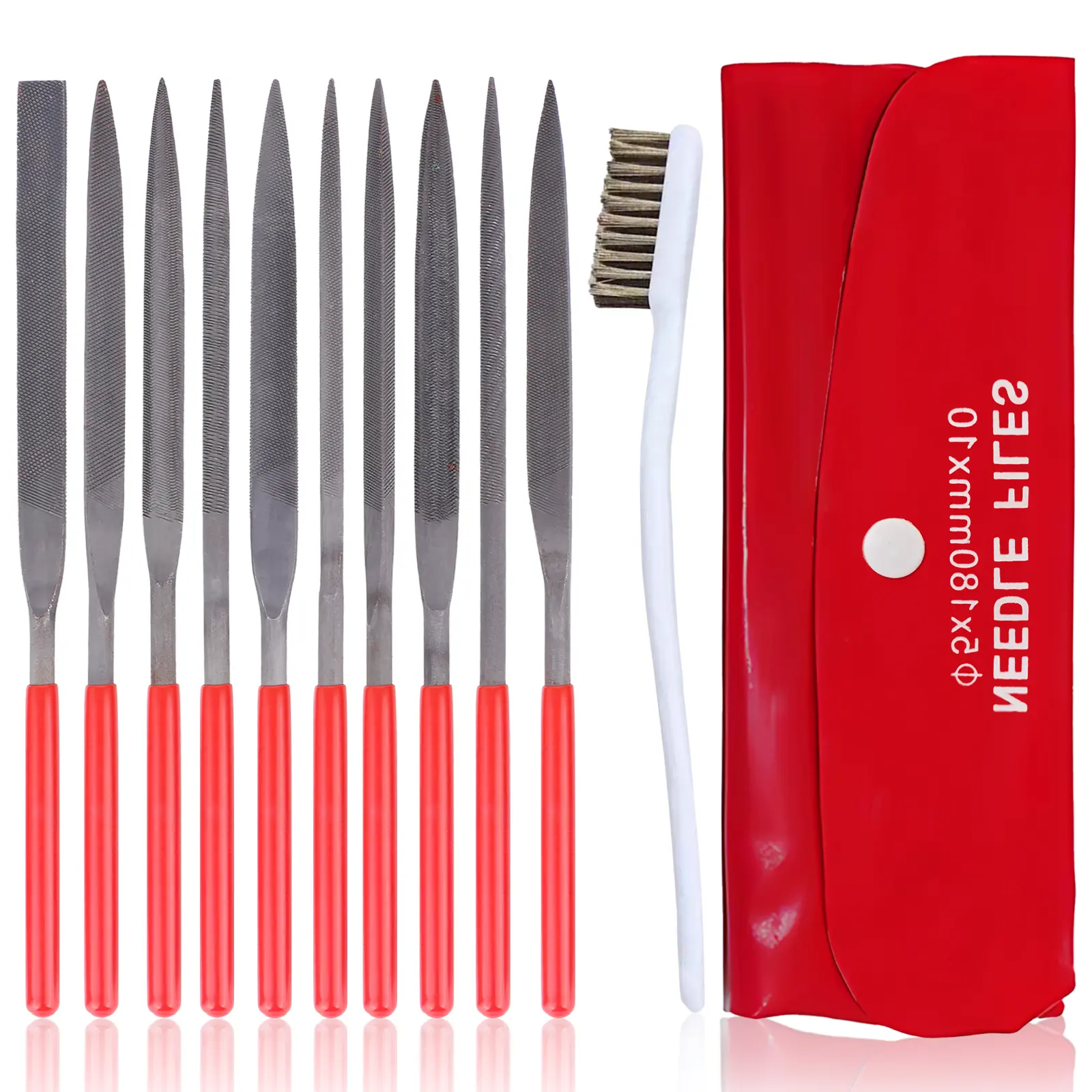 Professional 10-Piece Needle File Set - Assorted Shapes Carbon Steel Files with Storage Case for Jewelry Repair, Metal Working & DIY Craft
