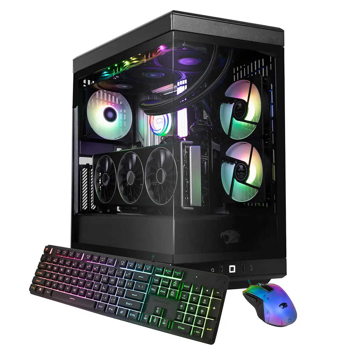 iBUYPOWER Y40BA9N5801 Prebuilt Gaming PC - AMD Ryzen 9 9900X 4.4GHz, 32GB RAM, 2TB SSD, NVIDIA GeForce RTX 5080 16GB, Windows 11 Pro, Black Desktop Computer for PC Gaming Setup