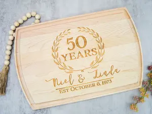 Anniversary Cutting Board, 50th Anniversary, Anniversary Gifts, 25 Anniversary Gift, Custom Cutting Board, Parents Anniversary, Wedding Gift