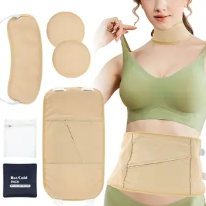 5Counts Castor Waist Neck Oil Pack Set with Chest Pads Reusable Castor Oil Wrap Mess-Free Castoroil Pack Wrap  Womenswear  Essential Matching Comfort