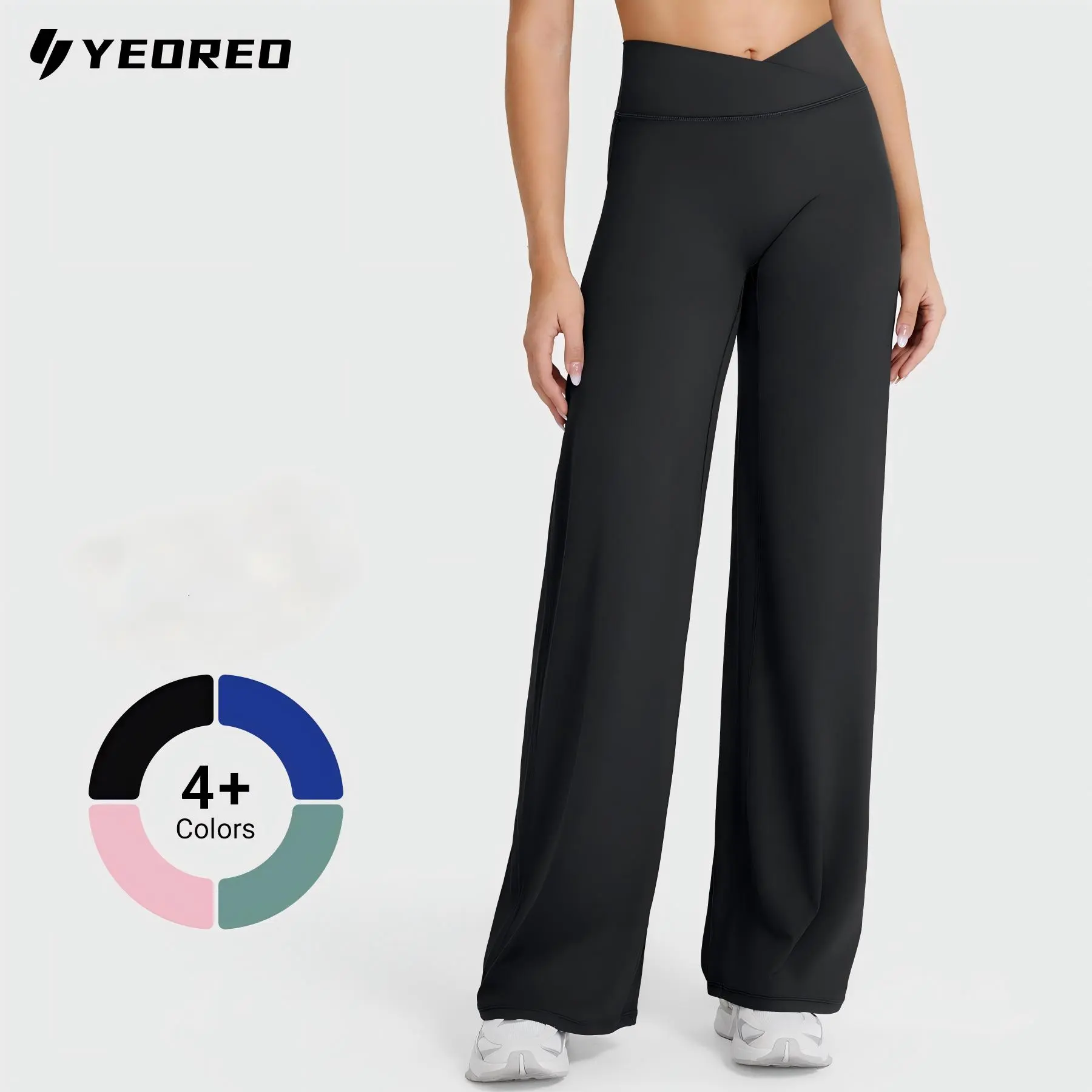 YEOREO Women's Yoga Pants, Cloud-Soft Straight Leg with High Waisted V-Waist, No Front Seam, Comfy Breathable Athleisure Sportswear, High Waisted Sportswear, Comfy Athleisure Pants