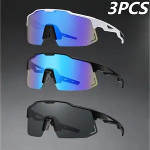3-Pack UV400 Cycling Sunglasses For Men Women MTB Road Bike Driving Hiking Outdoor Sports Protective Eyewear