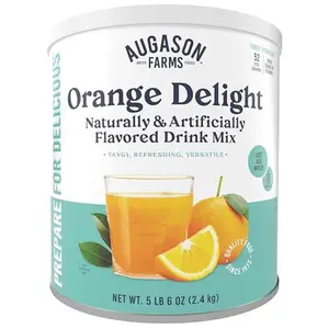 Augason Farms Orange Delight Drink Mix Can, Emergency Food Supply, Everyday Meals, 52 Servings