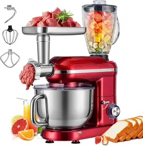 Nw 19Lbs 3-in-1 Stand Mixer, 6 Qt Electric Mixer with Meat Grinder, Blender, Dough Hook & Beater – Multifunctional Kitchen Mixer