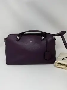 Pre-owned FENDI Calfskin Leather Mini Bags Aubergine Mini By the Way Bag BJ1 06