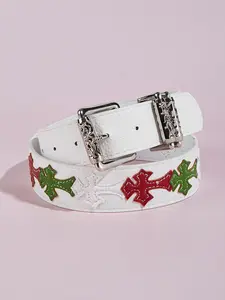 Men & Women Cross Punk Leather Belt | Unisex Edgy Jean Belt for Streetwear Street Style Belt