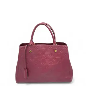 Pre-owned Louis Vuitton Leather tote bags Montaigne MM Empreinte Monogram Red (ym1104n0)