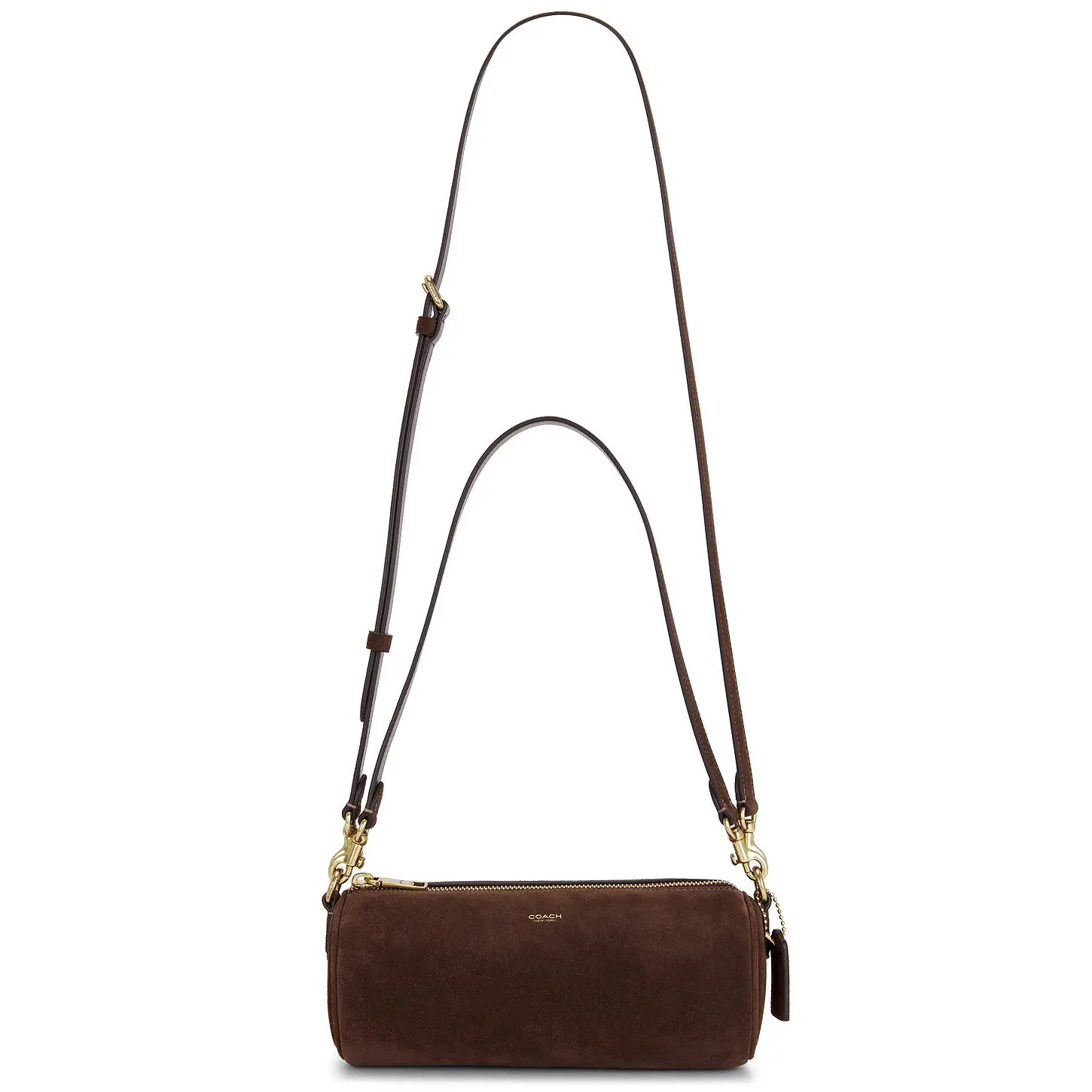 Coach Suede Barrel Bag in Dark Chocolate