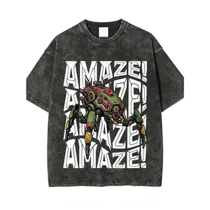 100 Percent Cotton Oversized T-Shirt With Robot Spider And Amaze Text Design Summer Wear Retro Fashion Style Street Fashion Perfect Gift For Tech Lovers And Sci Fi Fans Sci-Fi Movie 2026  Project Hail Mary