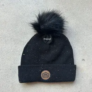 Glory Days Apparel - Black Fleece Lined Pom Beanie