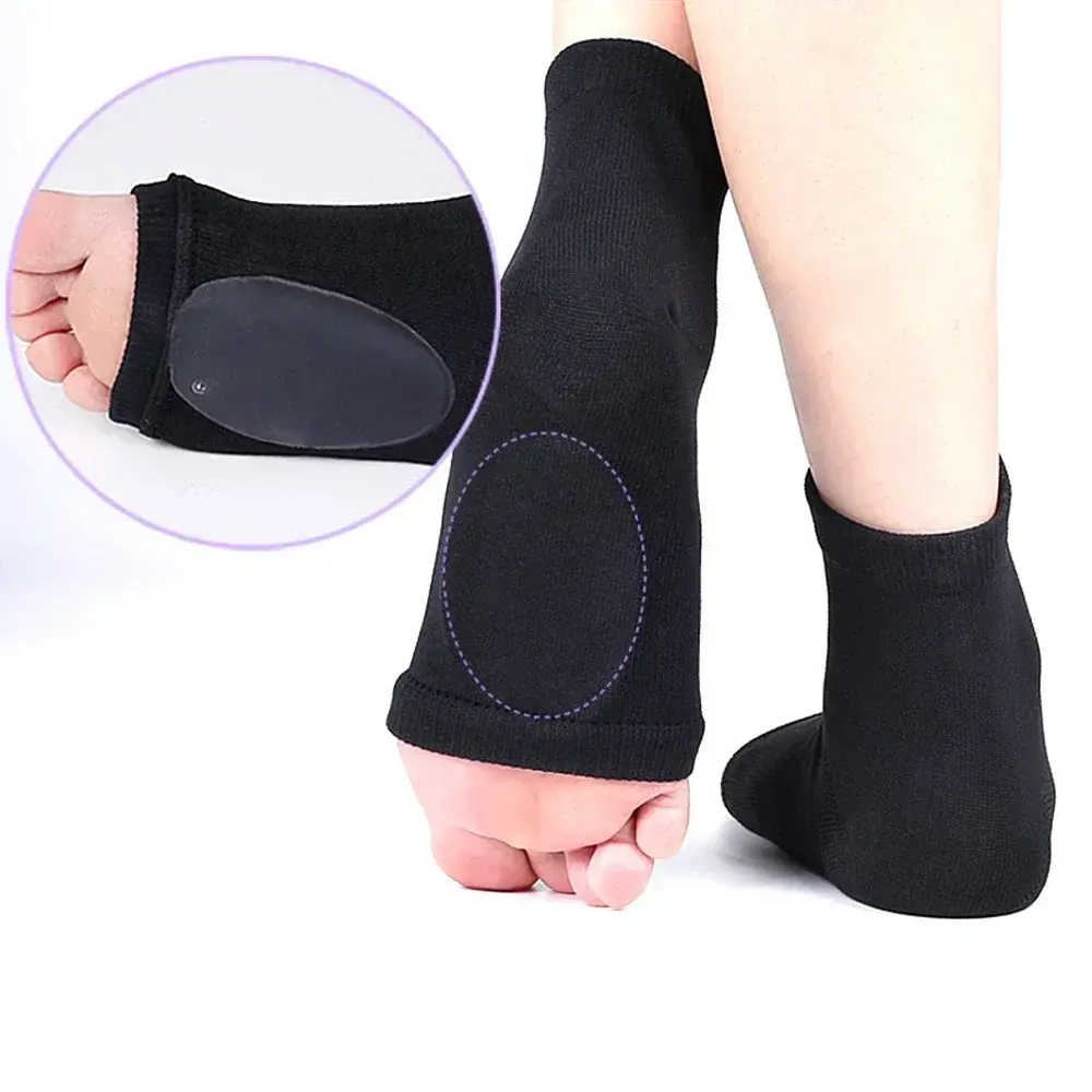 1Pair 2-in-1 Gel Arch Support Socks Compression Foot Sleeves for Flat Feet,Plantar Fasciitis Relief,Comfortable Cushioning