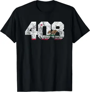 100%cotton Area Code 408 shirt - San Jose California t-shirt T-Shirt