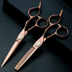Original Rose Gold Shear Duo – 6" Cutting & Thinning Set w/ Micro Pavé Crystal