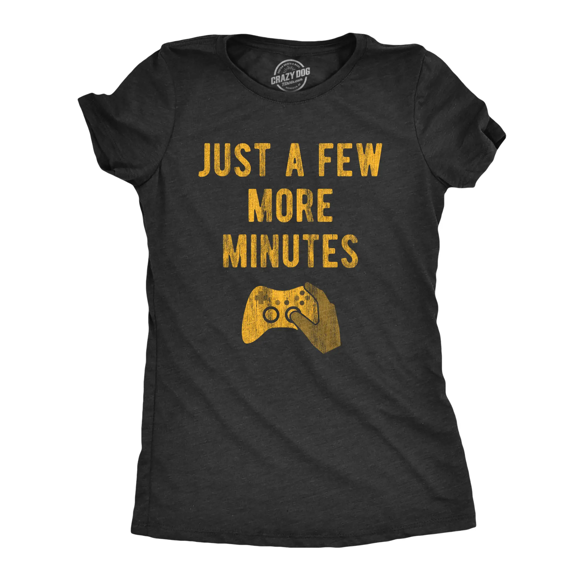 Womens Just A Few More Minutes T Shirt Funny Video Gaming Graphic Tee Gift for Gamer Funny Womens T Shirts Cute Vintage Fashion Casual Ladies T-Shirt Gift Nerd Tops for Women Funny Gamer Top Women's Novelty Black