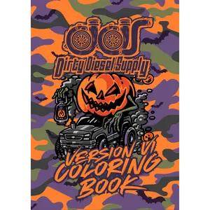 Dirty Diesel Supply Version 6 Mini Halloween Themed Truck Coloring Book for Kids - 31 Page Edition with Pumpkin Illustrations