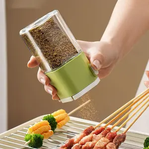 1pc Kitchen Spice Jar, Press-Type Quantitative Salt Bottle, Moisture-Proof Sealed Salt Container, Control Salt Measurement Dispenser