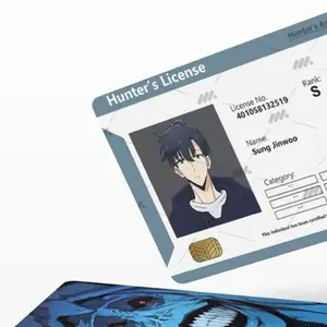 Solo Level themed credit card stickers for debit credit ebt Hunter's License design funny card for cosplay sticker