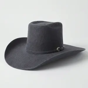 Cuernos Chuecos 10X Charcoal Grey Brick Crown Grizzly Felt Cowboy Hat