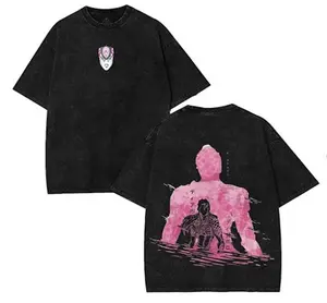 JoJo Anime Manga Graphic T-Shirt - Diavolo & King Crimson Comic Panel Tee - Unisex Cotton Tee for Otaku - Retro Japanese graphic tees Round Neck Black