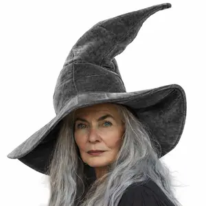 Adult Velvet Shapable Wizard Witch Hat Halloween Costume