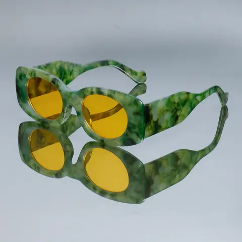 New Oval Fashion Eye Wear Glasses, Thick Frame Design, Unique Versatile Style, Suitable for Women & Men, Perfect for Photography & Daily Wear, Photogenic Accessory