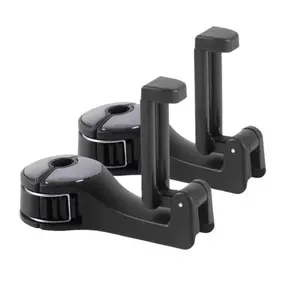 2pcs Adjustable Car Seat Phone Holder Stand, Hook with Headrest Mount, Durable Abs Material, Waterproof, Car Compatible, Safe Hold for Road Trips