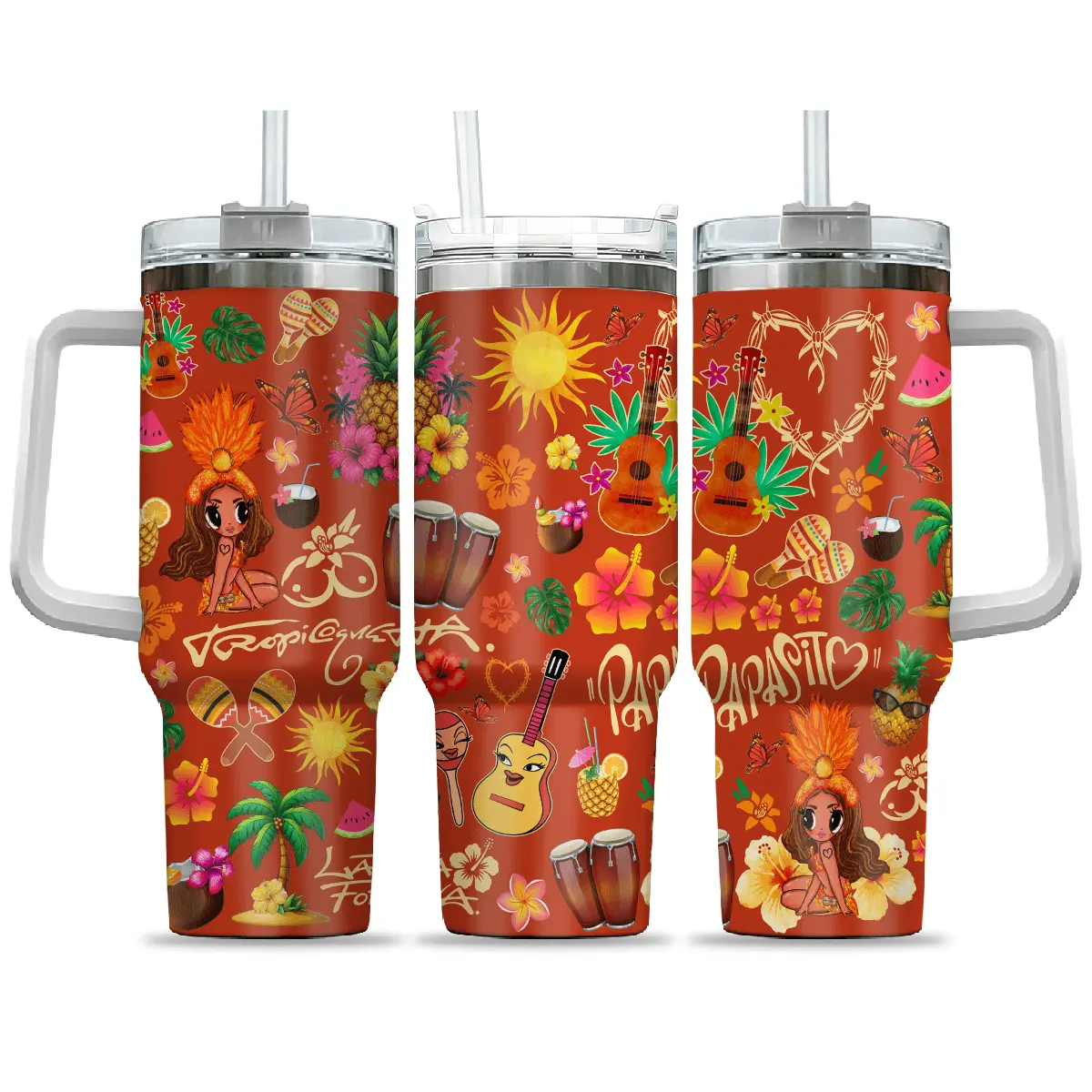 Orange Tumbler 40oz With Handle Gift For Fans, Summer Tour 2026 Tumbler