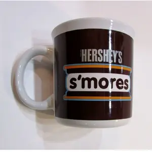 Hershey's S'mores Coffee Cup - Brown and White Design, Ideal for Drinking Coffee and Beverages