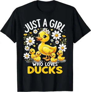 Cute Duck Lover Just A Girl Who Loves Ducks Gfft Unisex T-Shirt Cotton Menswear Man Classic