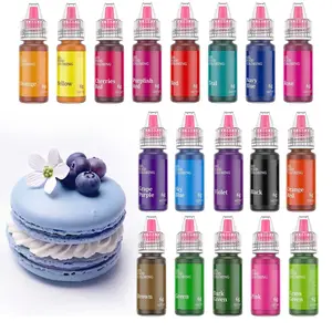 Edible Gel Food Coloring 18×6g per Bottle Set Vibrant Colors Vegan Gluten Free  for Baking Decorating Icing Fondant Macaron Cookie Cake Supplies Bake Nata Sugar Cream