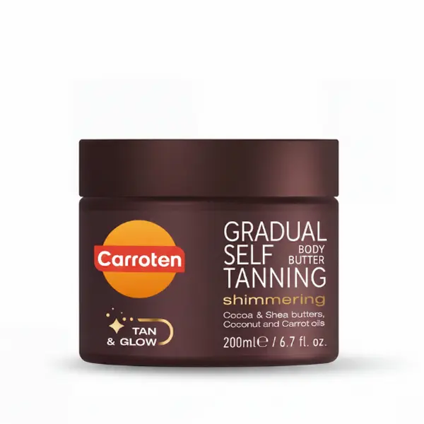 Coconut Hydrating Gradual Self Tanner Body Butter - Shimmering Buildable Glow, Moisturizing Body Care Product with Moisture, 6.7oz