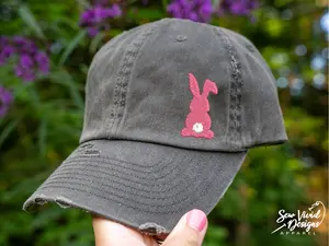Easter Bunny Hat | Distressed Baseball Cap OR Ponytail Hat | Cute Easter Bunny Accessories & Apparel | Personalized Easter Hat