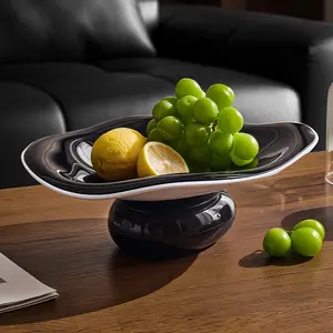 1pc Elegant Fruit Bowl for Living Room, Modern Luxury Coffee Table Centerpiece - High-End Decorative Tray for Candy, Snacks & Desserts, Large Wide-Mouth Design for Easy Access