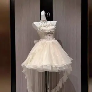 France Vintage Gothic Lolita Dress Set Women Harajuku Y2k Bow Ruffles Party Dress Female Elegant Korean Popular Clothes Summer