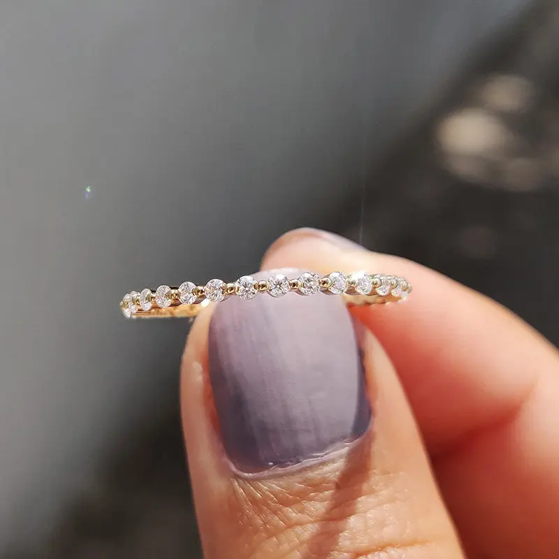 Maxine Luxury Bridal Classic Round-Cut Full Eternity Wedding Band - 5A Cubic Zirconia Rings for Women, Promise Ring for Proposal, Wedding, Anniversary