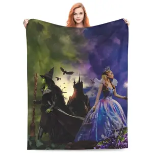 Wicked For Good Blanket, Elphaba And Glinda Blanket, Wicked Shiz University Blanket, Wicked For Good Merch Halloween Gift, Christmas Blanket