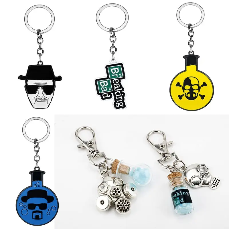AMC TV Jewelry Breaking Bad Keychain Chemical Element Pendant Key Chains Family Key Holder Never Give Up Trinket