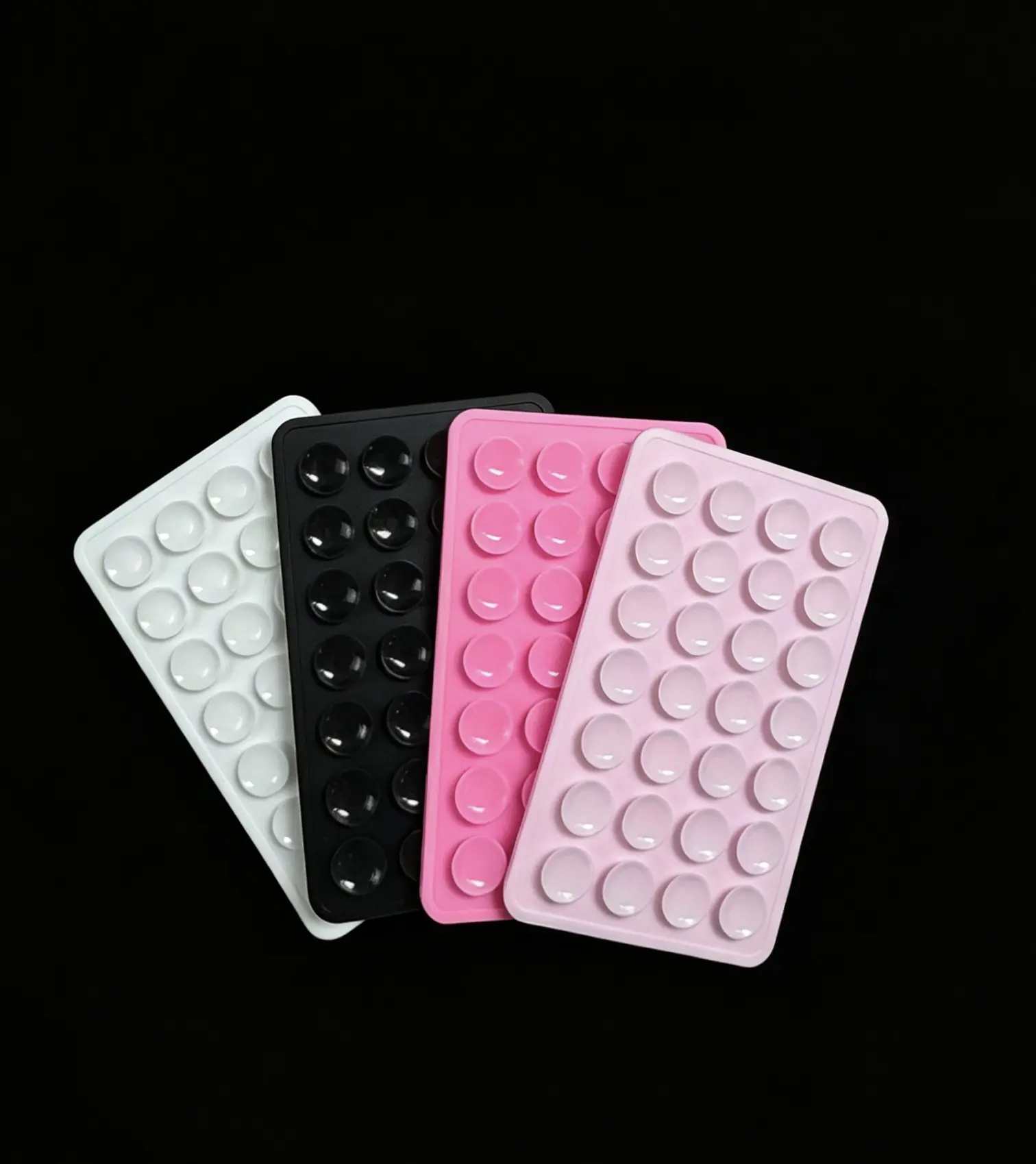 Double Sided Silicone Suction Cup Grip Pad - Reusable Adhesive Holder Sticker, Exclusive to Smooth Glossy Cases, Incompatible with Fabric/Textured Cases, Multi-Color Anti-Slip Mobile Accessory