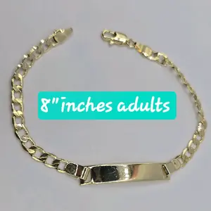 bracelet ID  fashion style Cuban link gold-plated 8"inches  ENGRAVING AVAILABLE leave a note with your name