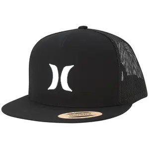 Hurley Men's Caps - Flat Brim Mesh Panel Baseball Cap Trucker Hat - Snap Back Hats for Men
