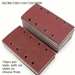 High-quality embossed sandpaper sheet, 8 holes, rectangular shape, self-adhesive, available in different roughness specifications, suitable for fine grinding and polishing, compatible with air grinding equipment